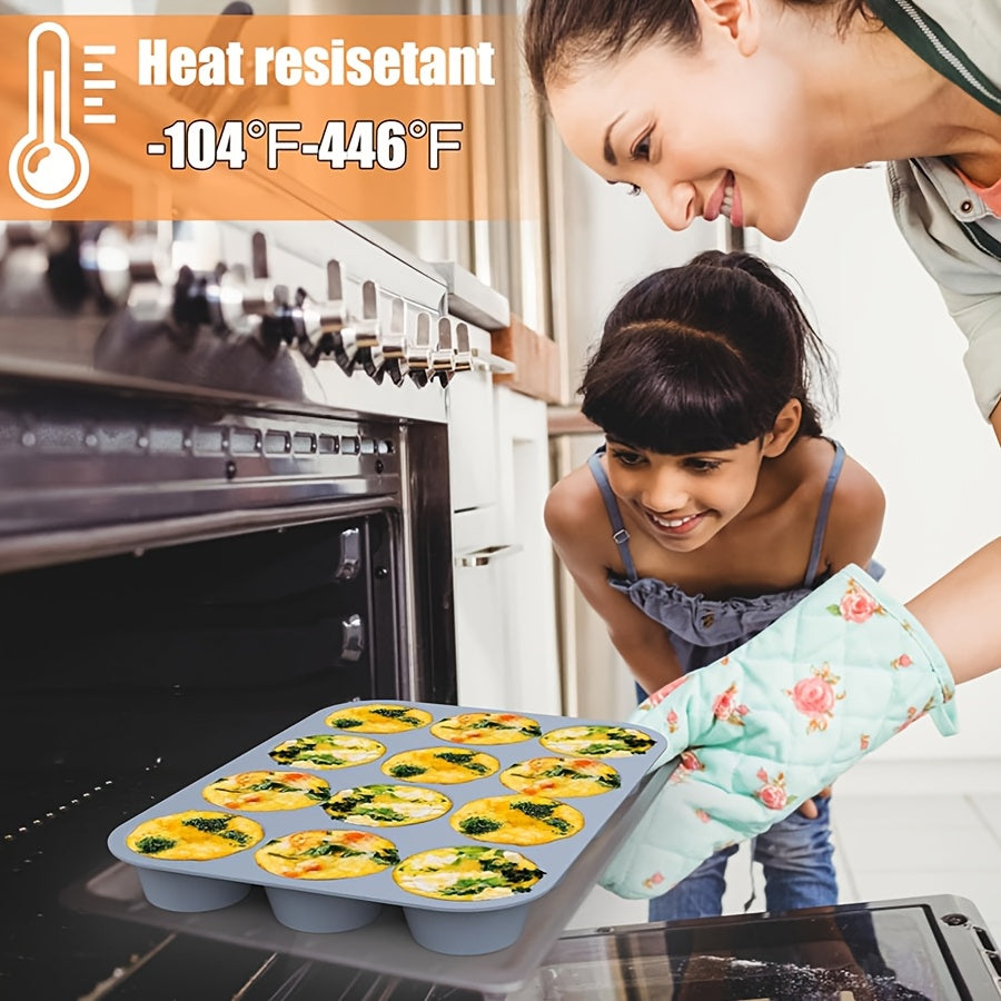 Forma de silicone para muffins com 12 xícaras - 1 peça