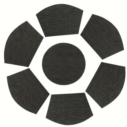 Jogos americanos, tapete de mesa ocidental antiderrapante com isolamento térmico de PVC - 5/7 peças,