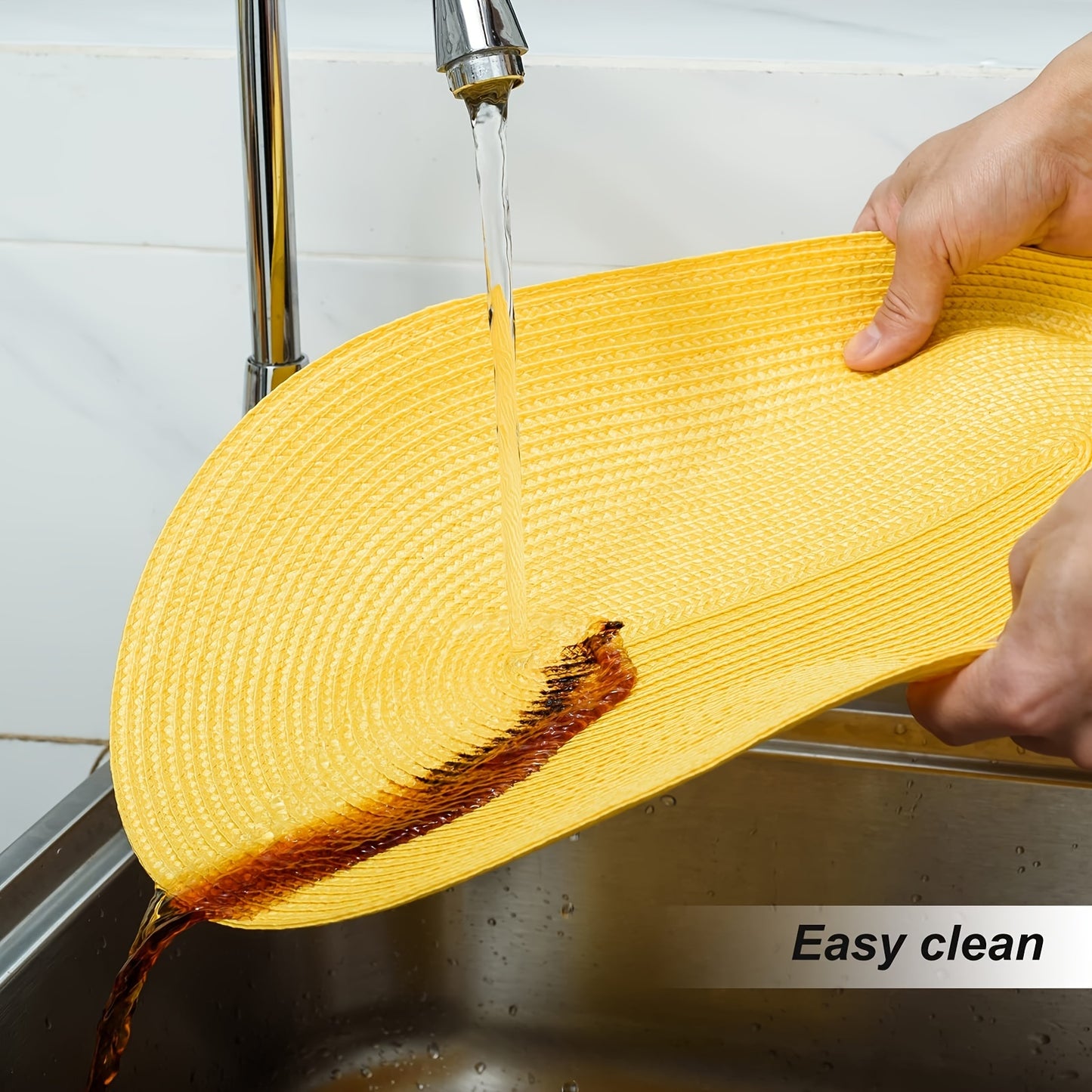 Jogo Americano - 4/6/8 peças tapetes ovais de PP resistentes ao calor e antiderrapantes