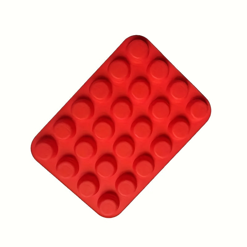 Forma de silicone antiaderente para cupcakes - 1 peça com capacidade para 24 xícaras