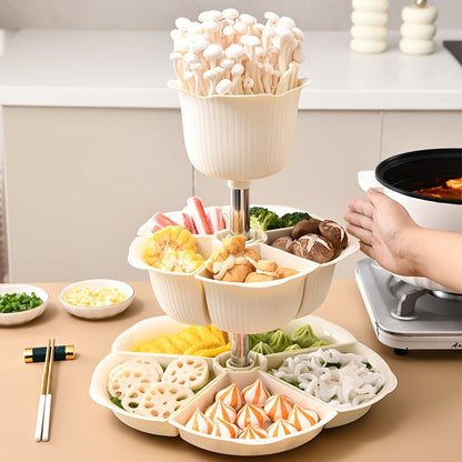 1 prato giratório de buffet de vários níveis estilo clássico