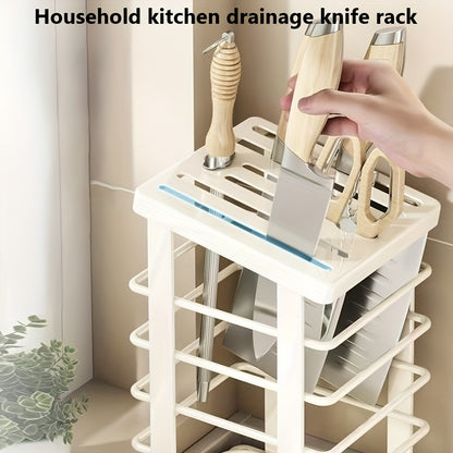 Suporte para facas de bancada com furos de drenagem