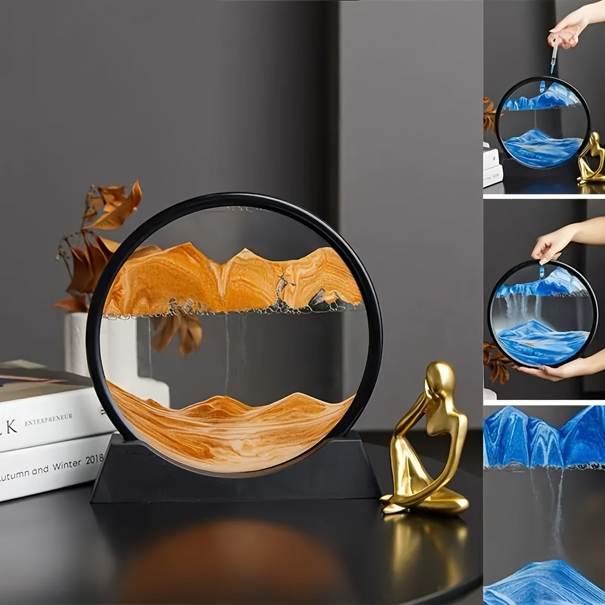 Display de arte em areia de vidro