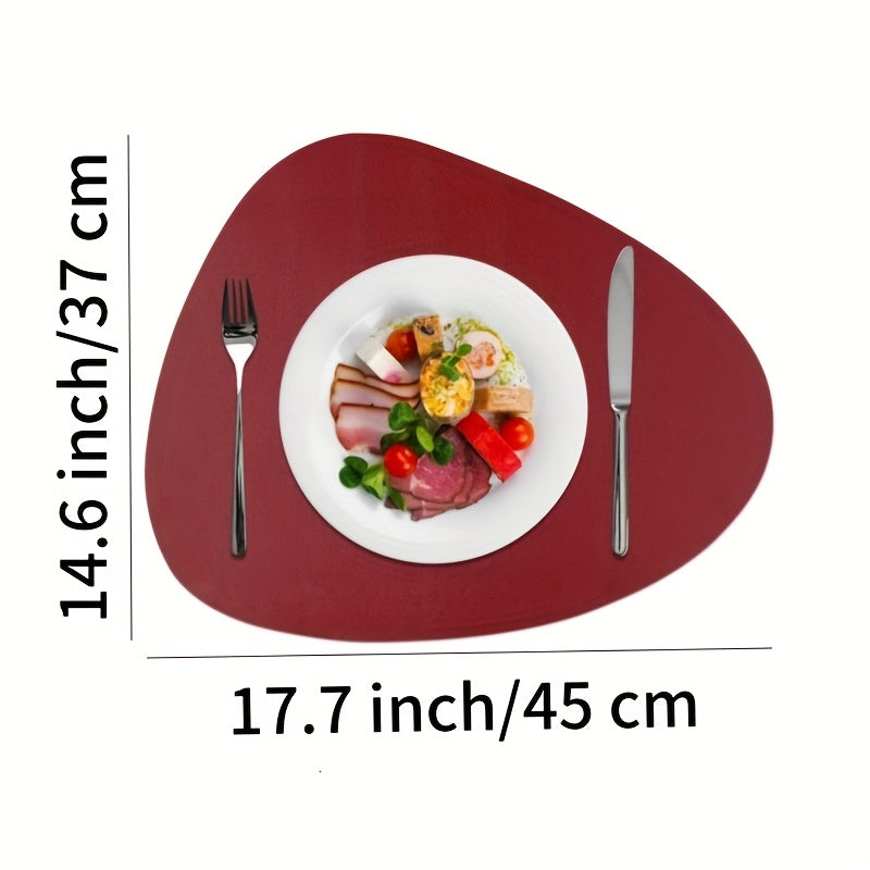 Jogo Americano de 6 peças de couro sintético de duas cores