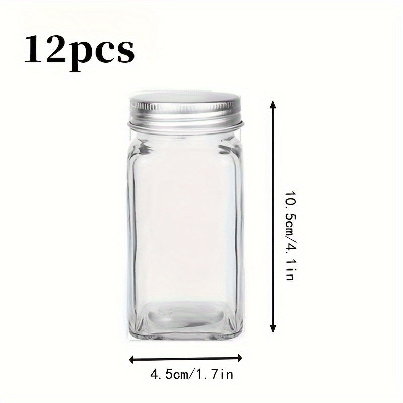 Conjunto de potes de vidro para temperos - 12/6 peças