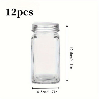 Conjunto de potes de vidro para temperos - 12/6 peças