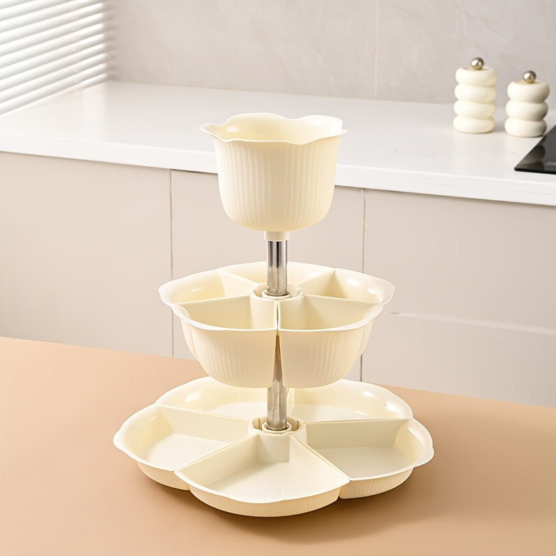 1 prato giratório de buffet de vários níveis estilo clássico