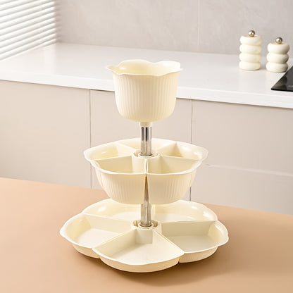 1 prato giratório de buffet de vários níveis estilo clássico