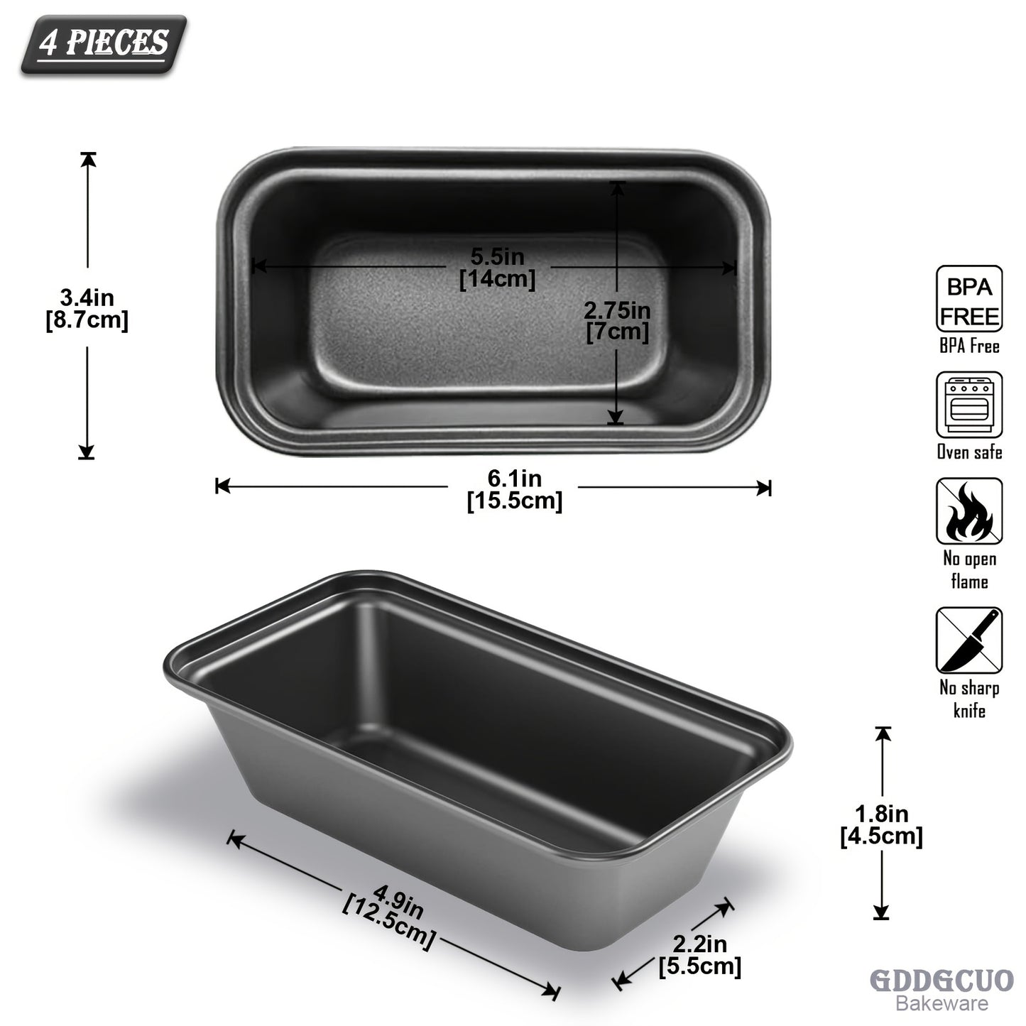 Mini formas de pão - Pacote com 4