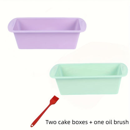 Conjunto de 2 ou 4 formas de silicone para pães e bolos, completo com pincel para untar