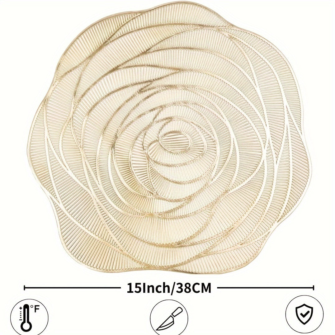 Um conjunto de 6 jogos americanos de PVC para mesas redondas