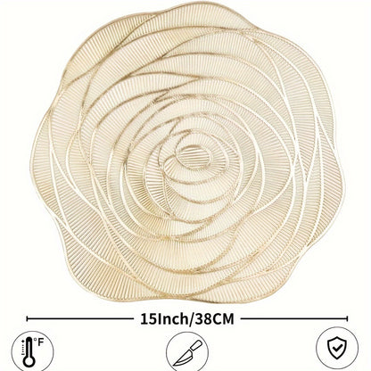 Um conjunto de 6 jogos americanos de PVC para mesas redondas