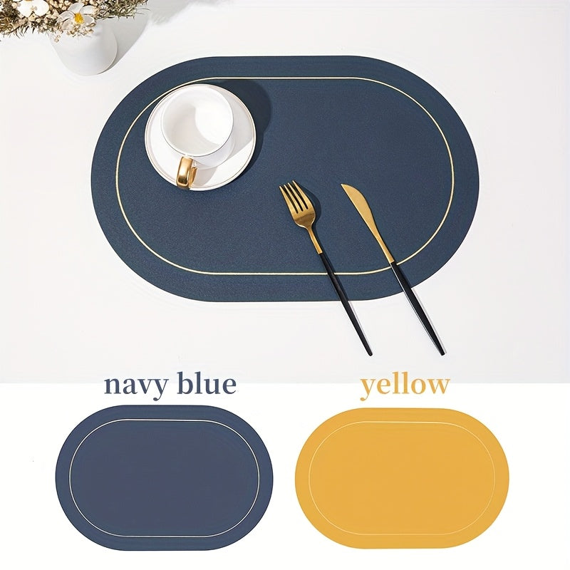 Jogos Americanos - 6 peças de  redondos de couro sintético de cor sólida