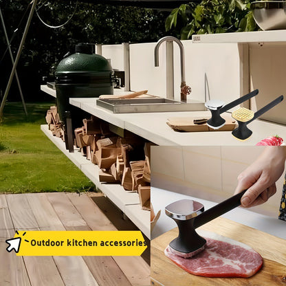 Martelo amaciador de carne de aço inoxidável - 1 peça
