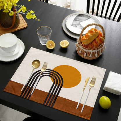 Jogo Americano + Caminho de Mesa de Arte Abstrata Conjunto de Luxo