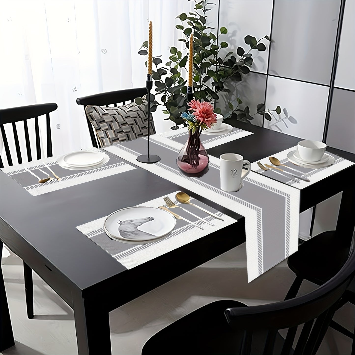 Jogo Americano - Conjunto de 5/7 peças de toalhas de mesa de linho