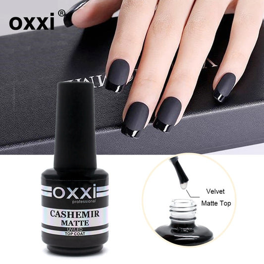 Verniz de veludo mate para unhas Oxxi-novo , semipermanente, gel uv, híbrido, arte de unha, base de borracha e led fosco - Magazzino-di-Mario