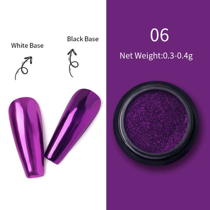 Unhas glitter ouro nail arte uv gel polonês flocos de cromo poeira - 1 caixa de prego espelho glitter em pó metálico colorido pó efeito de metal