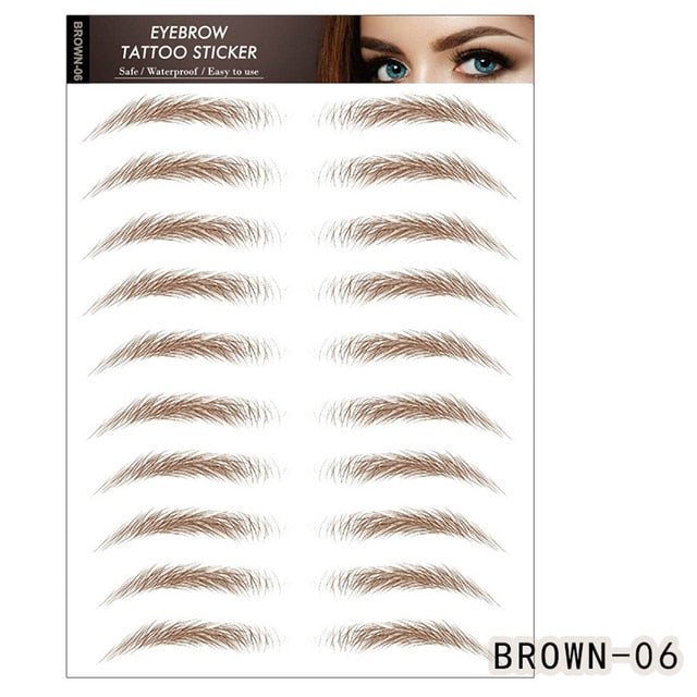 Adesivos sobrancelha 8 peças - 6d sobrancelha tatuagens - transferência de água adesivos - impermeável - Magazzino-di-Mario