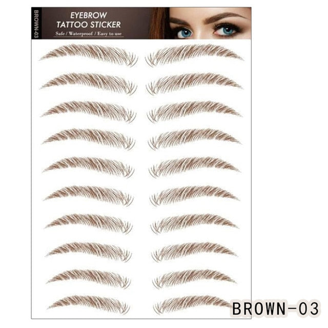 Adesivos sobrancelha 8 peças - 6d sobrancelha tatuagens - transferência de água adesivos - impermeável - Magazzino-di-Mario