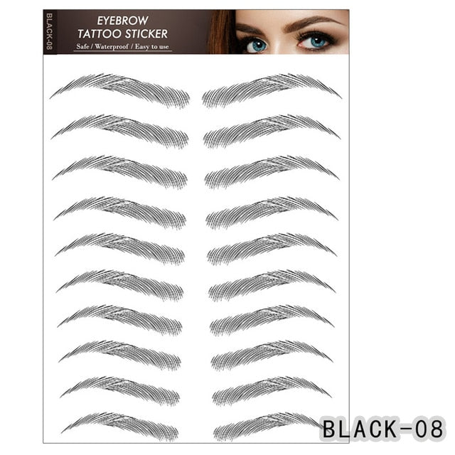 Adesivos sobrancelha 8 peças - 6d sobrancelha tatuagens - transferência de água adesivos - impermeável - Magazzino-di-Mario