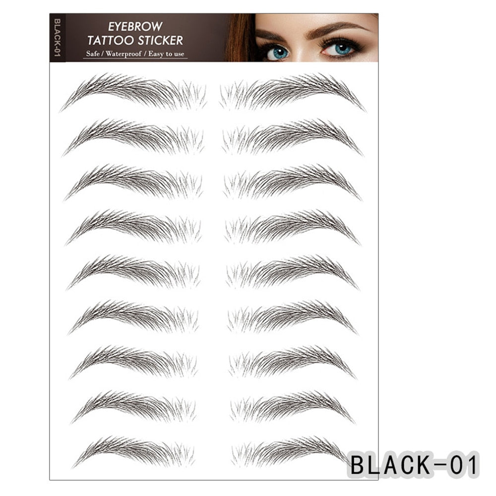 Adesivos sobrancelha 8 peças - 6d sobrancelha tatuagens - transferência de água adesivos - impermeável - Magazzino-di-Mario