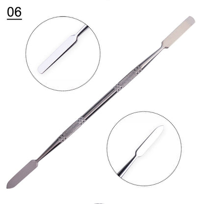 Removedor de cutículas de extremidade 1 peça - dupla unhas empurrador  pedicure aço inoxidável - Magazzino-di-Mario