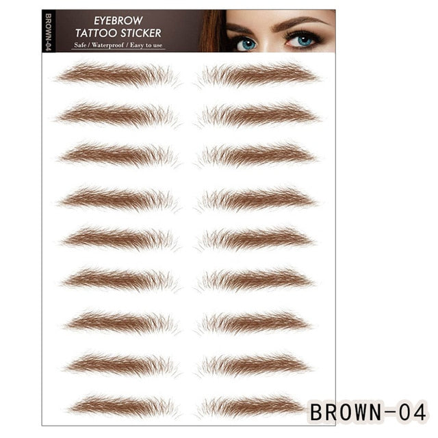 Adesivos sobrancelha 8 peças - 6d sobrancelha tatuagens - transferência de água adesivos - impermeável - Magazzino-di-Mario