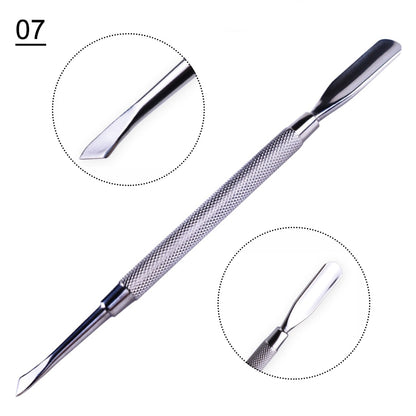 Removedor de cutículas de extremidade 1 peça - dupla unhas empurrador  pedicure aço inoxidável - Magazzino-di-Mario