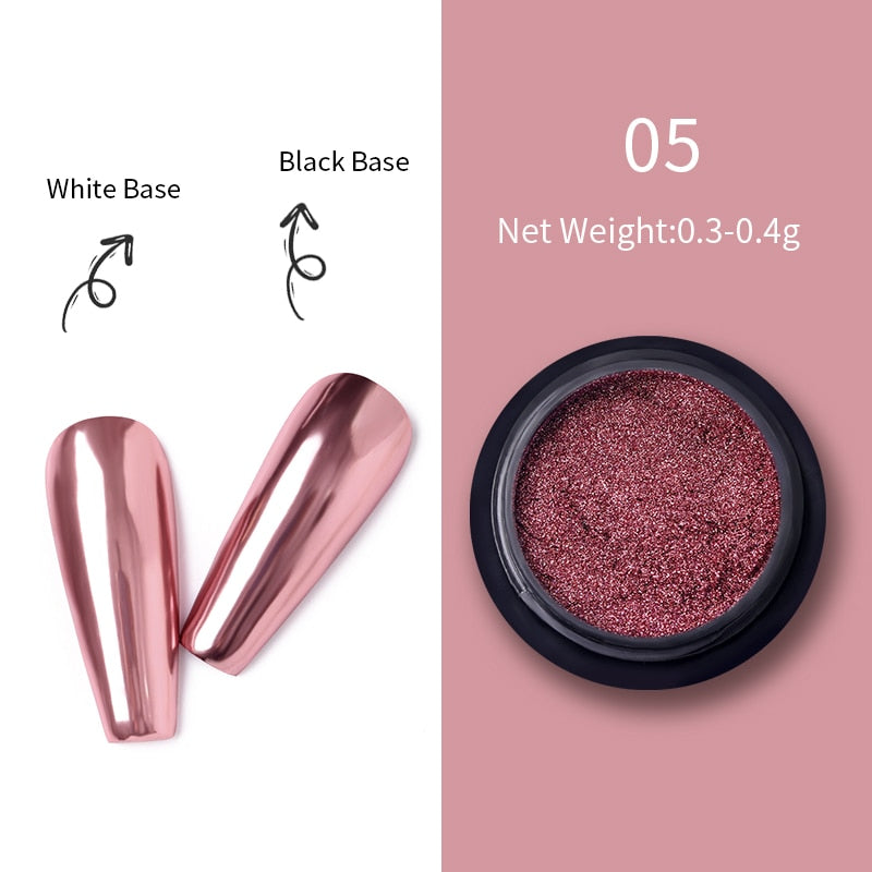 Unhas glitter ouro nail arte uv gel polonês flocos de cromo poeira - 1 caixa de prego espelho glitter em pó metálico colorido pó efeito de metal