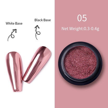 Unhas glitter ouro nail arte uv gel polonês flocos de cromo poeira - 1 caixa de prego espelho glitter em pó metálico colorido pó efeito de metal