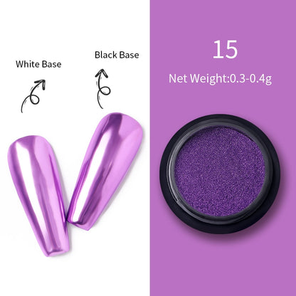 Unhas glitter ouro nail arte uv gel polonês flocos de cromo poeira - 1 caixa de prego espelho glitter em pó metálico colorido pó efeito de metal