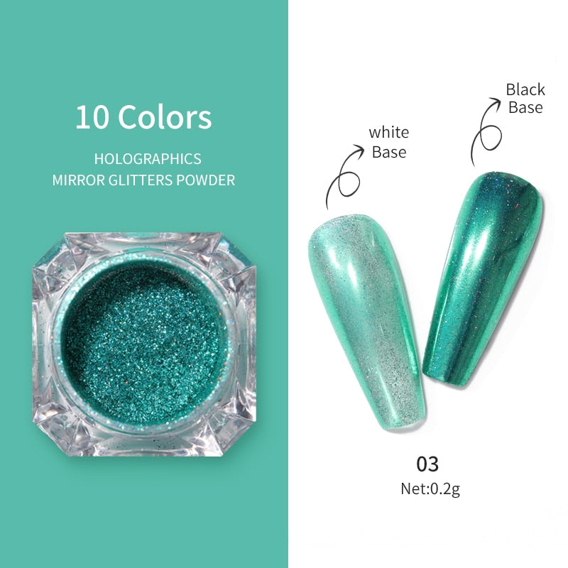 Unhas glitter ouro nail arte uv gel polonês flocos de cromo poeira - 1 caixa de prego espelho glitter em pó metálico colorido pó efeito de metal