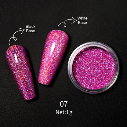 Unhas glitter ouro nail arte uv gel polonês flocos de cromo poeira - 1 caixa de prego espelho glitter em pó metálico colorido pó efeito de metal