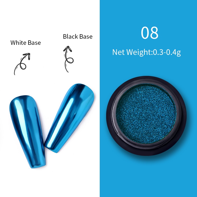 Unhas glitter ouro nail arte uv gel polonês flocos de cromo poeira - 1 caixa de prego espelho glitter em pó metálico colorido pó efeito de metal