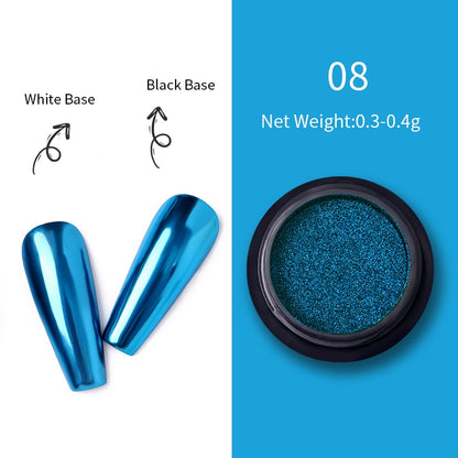 Unhas glitter ouro nail arte uv gel polonês flocos de cromo poeira - 1 caixa de prego espelho glitter em pó metálico colorido pó efeito de metal