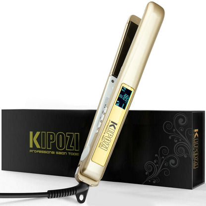 Alisador de Cabelo profissional Kipozi -  aquecimento instantâneo de ferro plana 2 em 1 modelador de cabelo display digital lcd - Magazzino-di-Mario
