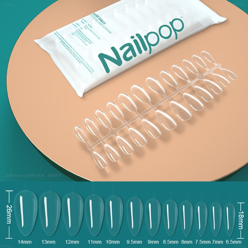 Unhas Falsas acrílico transparente Nailpop - unhas falsas acessórios ferramentas 120 pçs - Magazzino-di-Mario
