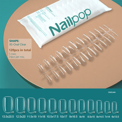 Unhas Falsas acrílico transparente Nailpop - unhas falsas acessórios ferramentas 120 pçs - Magazzino-di-Mario