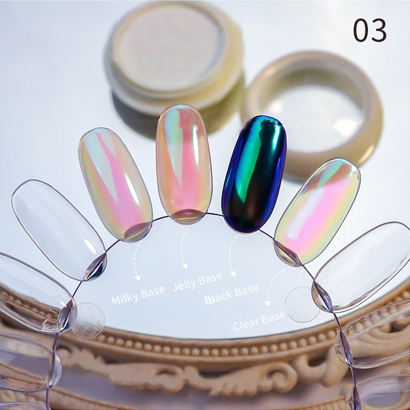 Unhas glitter ouro nail arte uv gel polonês flocos de cromo poeira - 1 caixa de prego espelho glitter em pó metálico colorido pó efeito de metal