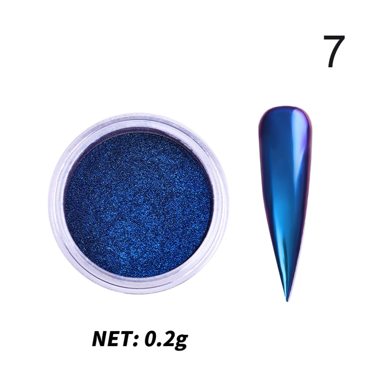 Unhas glitter ouro nail arte uv gel polonês flocos de cromo poeira - 1 caixa de prego espelho glitter em pó metálico colorido pó efeito de metal