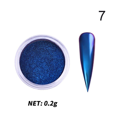 Unhas glitter ouro nail arte uv gel polonês flocos de cromo poeira - 1 caixa de prego espelho glitter em pó metálico colorido pó efeito de metal