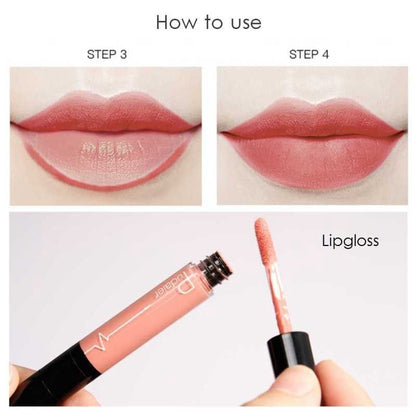 Novo batom de cabeça dupla fosco - 2 em 1 - Batom líquido e lápis de boca - longa duração à prova d'água - maquiagem beleza batom fosco - Magazzino-di-Mario