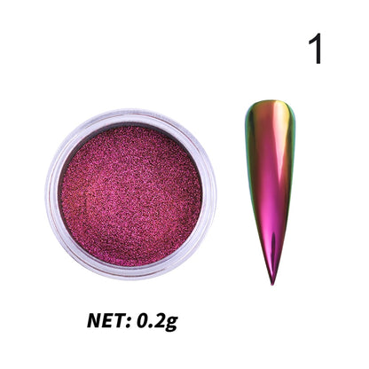 Unhas glitter ouro nail arte uv gel polonês flocos de cromo poeira - 1 caixa de prego espelho glitter em pó metálico colorido pó efeito de metal