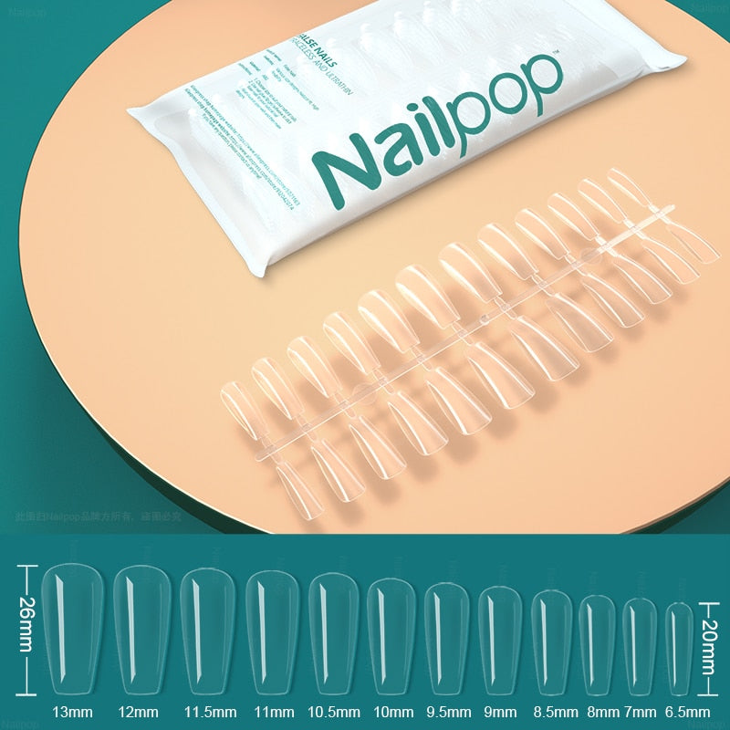 Unhas Falsas acrílico transparente Nailpop - unhas falsas acessórios ferramentas 120 pçs - Magazzino-di-Mario