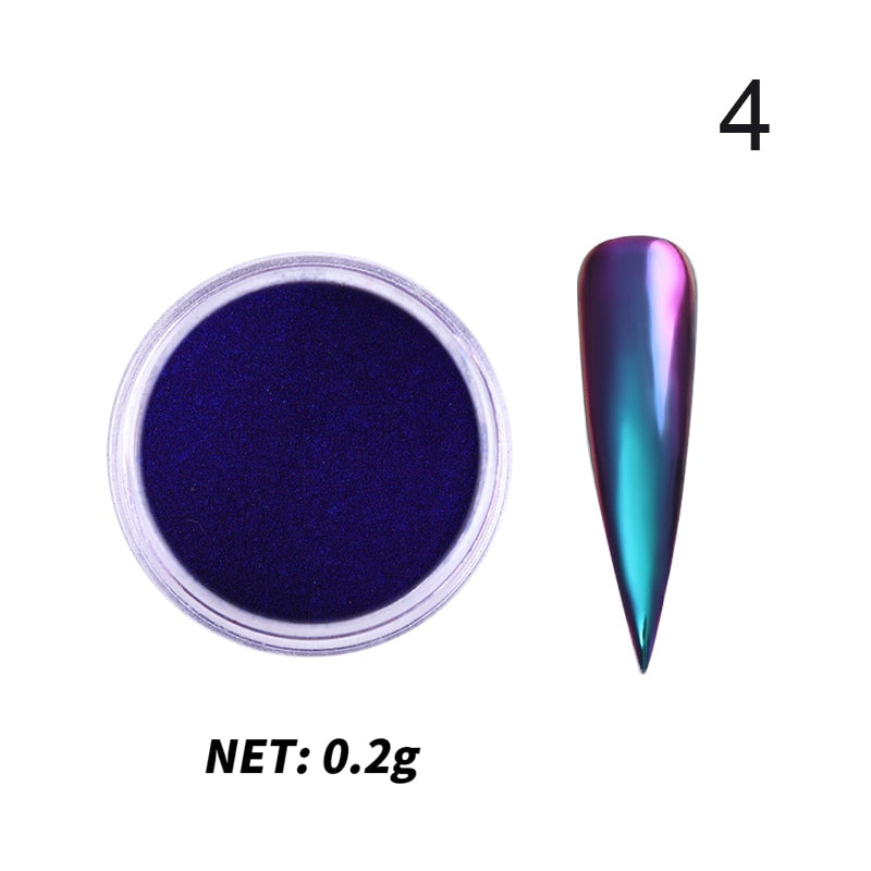 Unhas glitter ouro nail arte uv gel polonês flocos de cromo poeira - 1 caixa de prego espelho glitter em pó metálico colorido pó efeito de metal