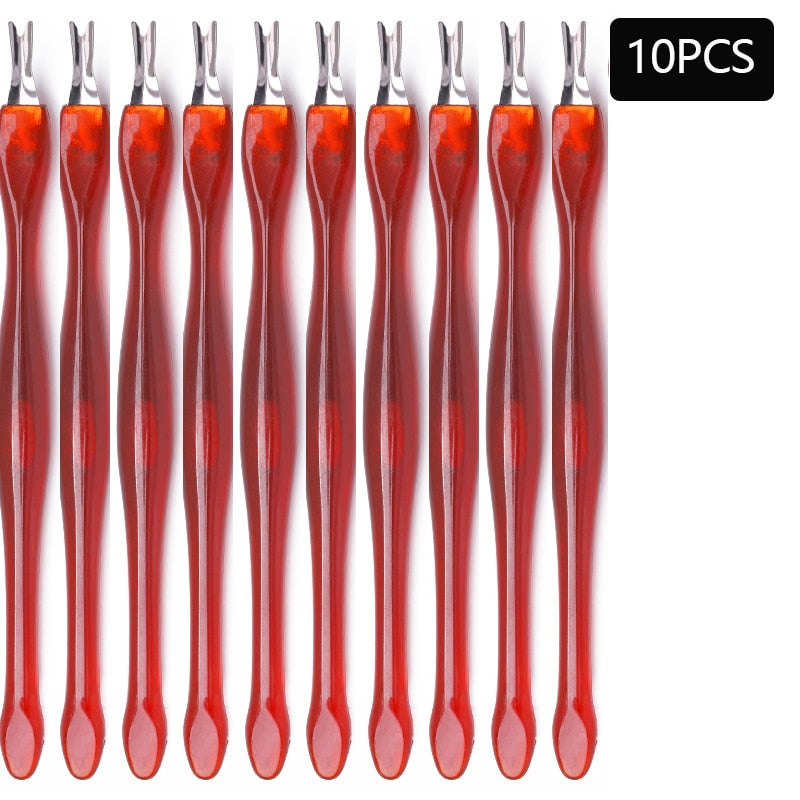 Removedor de pele morta - 10/5 peças-  arte do prego garfo cutícula - removedor nipper - empurrador trimmer - pedicure unhas de aço inoxidável - Magazzino-di-Mario