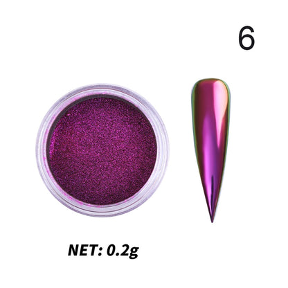 Unhas glitter ouro nail arte uv gel polonês flocos de cromo poeira - 1 caixa de prego espelho glitter em pó metálico colorido pó efeito de metal