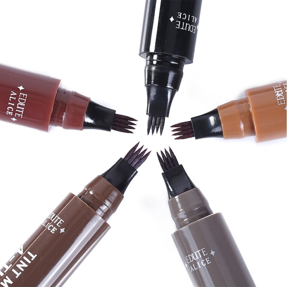 Lápis de sobrancelha 5 cores - caneta de sobrancelha ponta do garfo à prova d'água - 4 pontos sobrancelha tatuagem - Magazzino-di-Mario